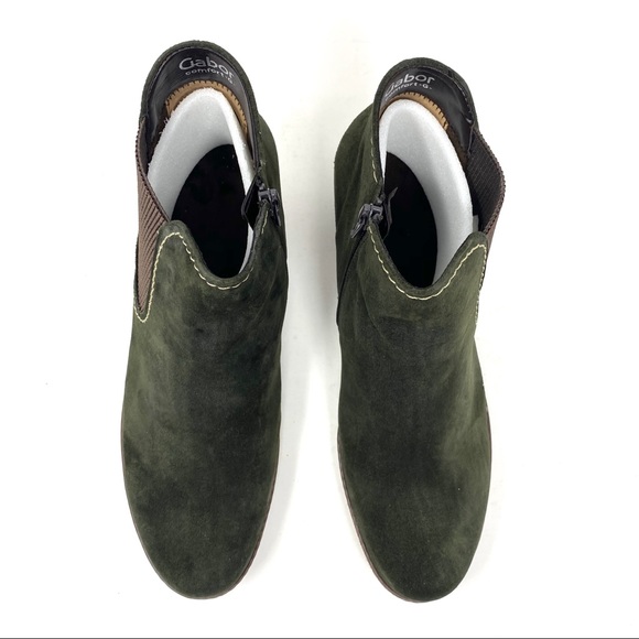 Gabor Lilia Heeled Chelsea Boots Bottle Green - Picture 4 of 9